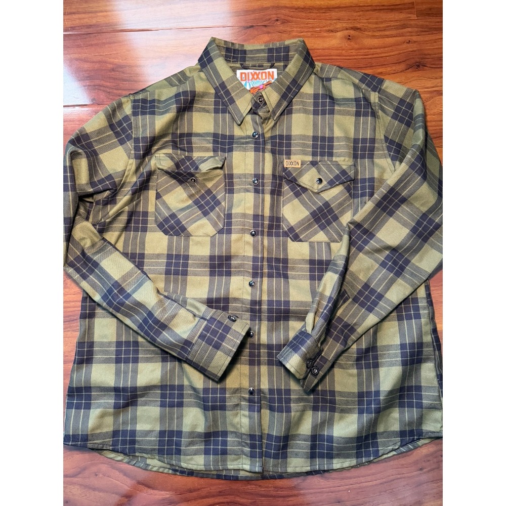 Dixxon Flannel Company Shirt Mens 2XL Green Black Plaid 38 Special Pearl Snap